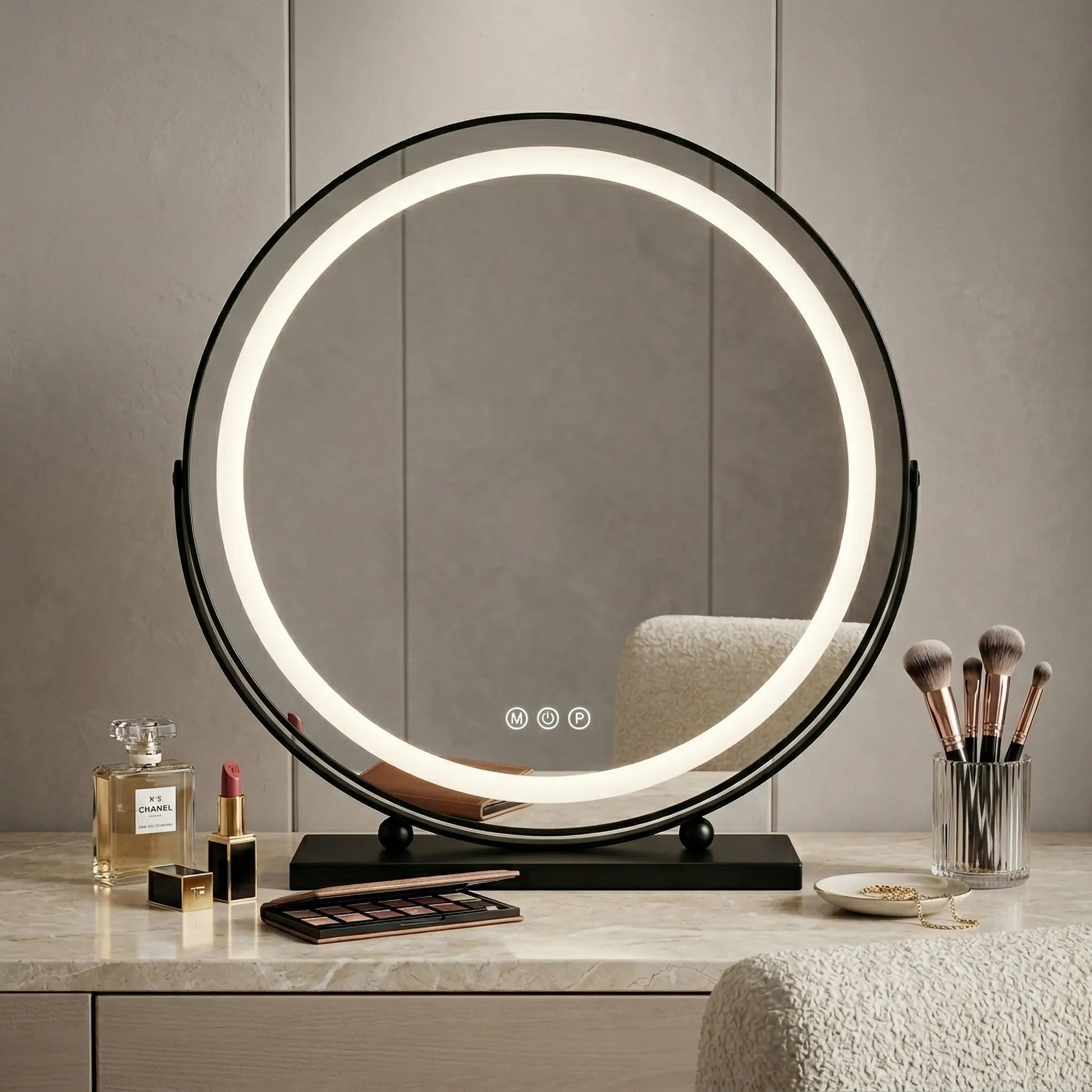 Spiegel LED MAKE-UP Black 50 cm  6