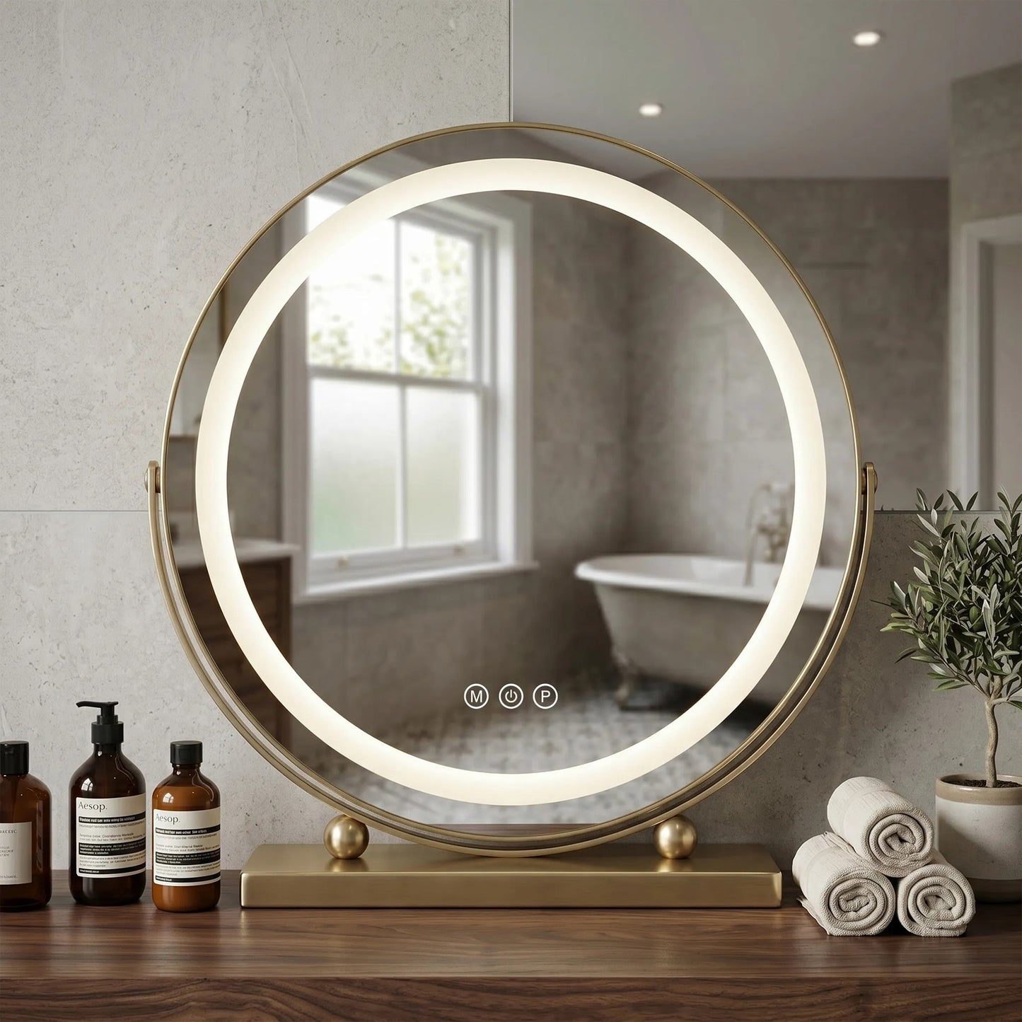 Spiegel LED MAKE-UP L.Gold 40 cm  6