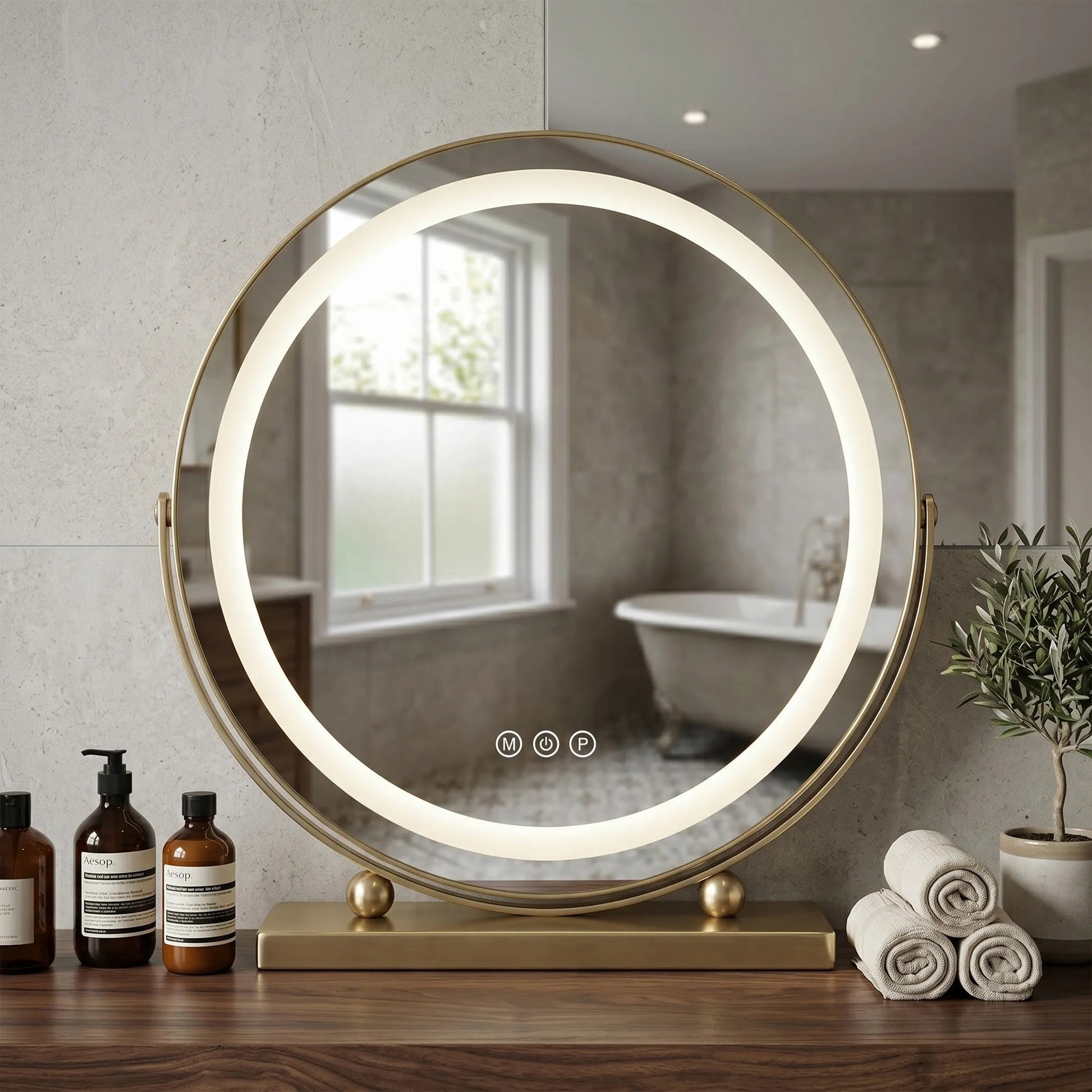 Spiegel LED MAKE-UP L.Gold 40 cm  6