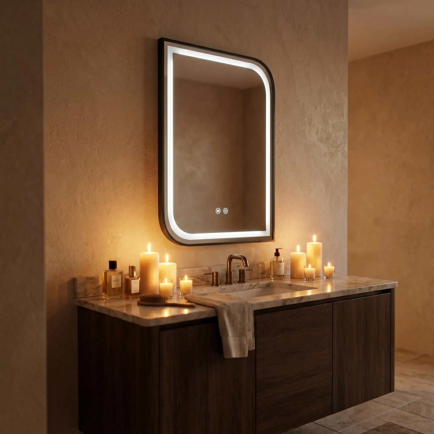 Spiegel LED ZONE 70X50 BLACK  6