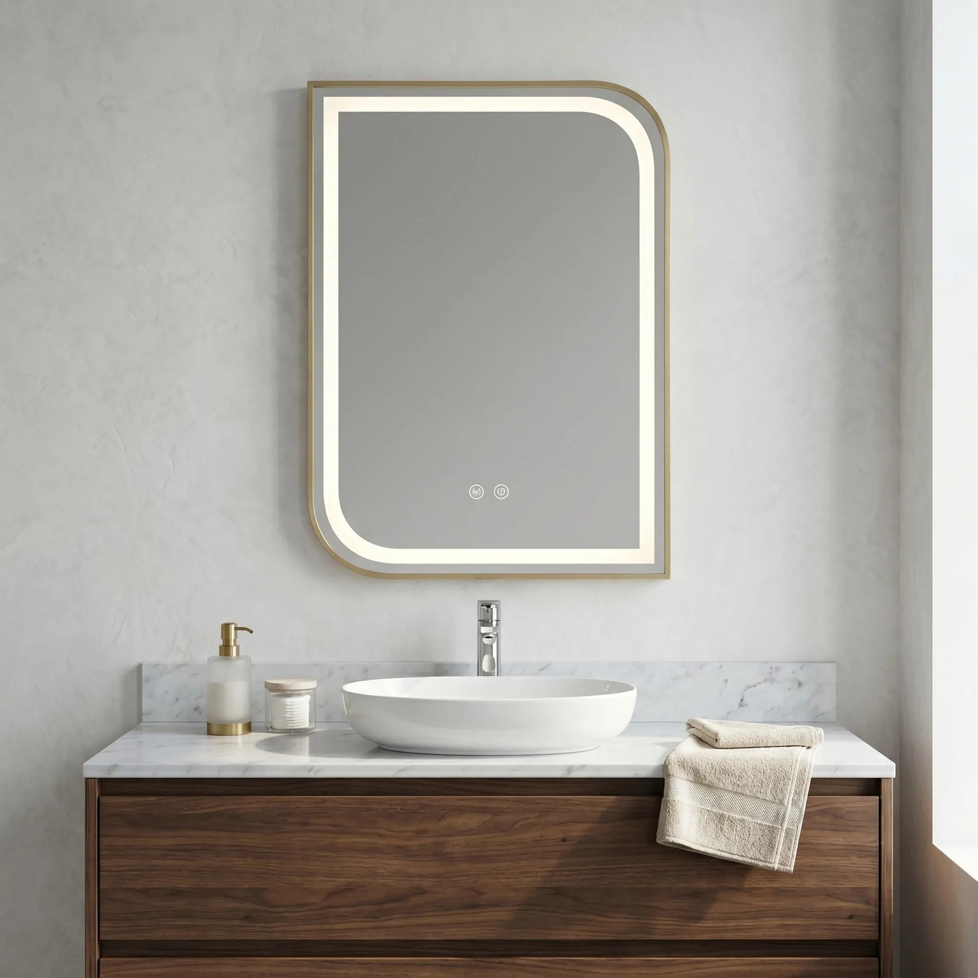 Spiegel LED ZONE 80X60 GOLD BRUSH  6