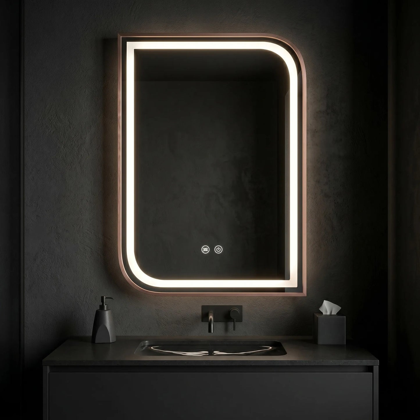 Spiegel LED ZONE 80x60 BRUSH ROSE GOLD  6