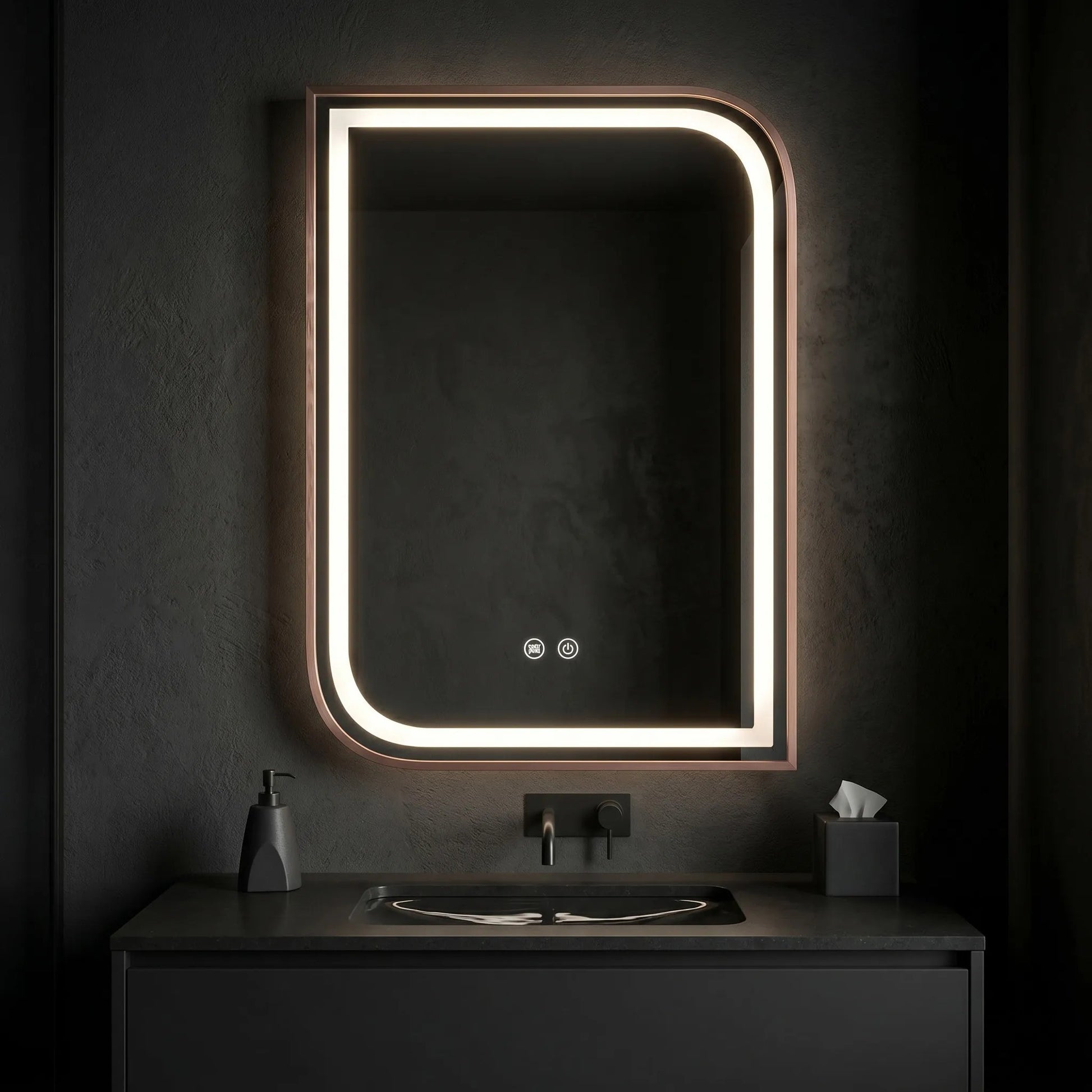 Spiegel LED ZONE 80x60 BRUSH ROSE GOLD  6