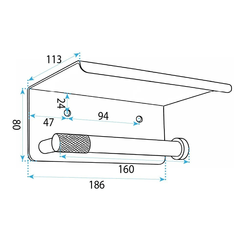 Toilettenpapierhalter mit Ablage 6613 Modern Copper  6