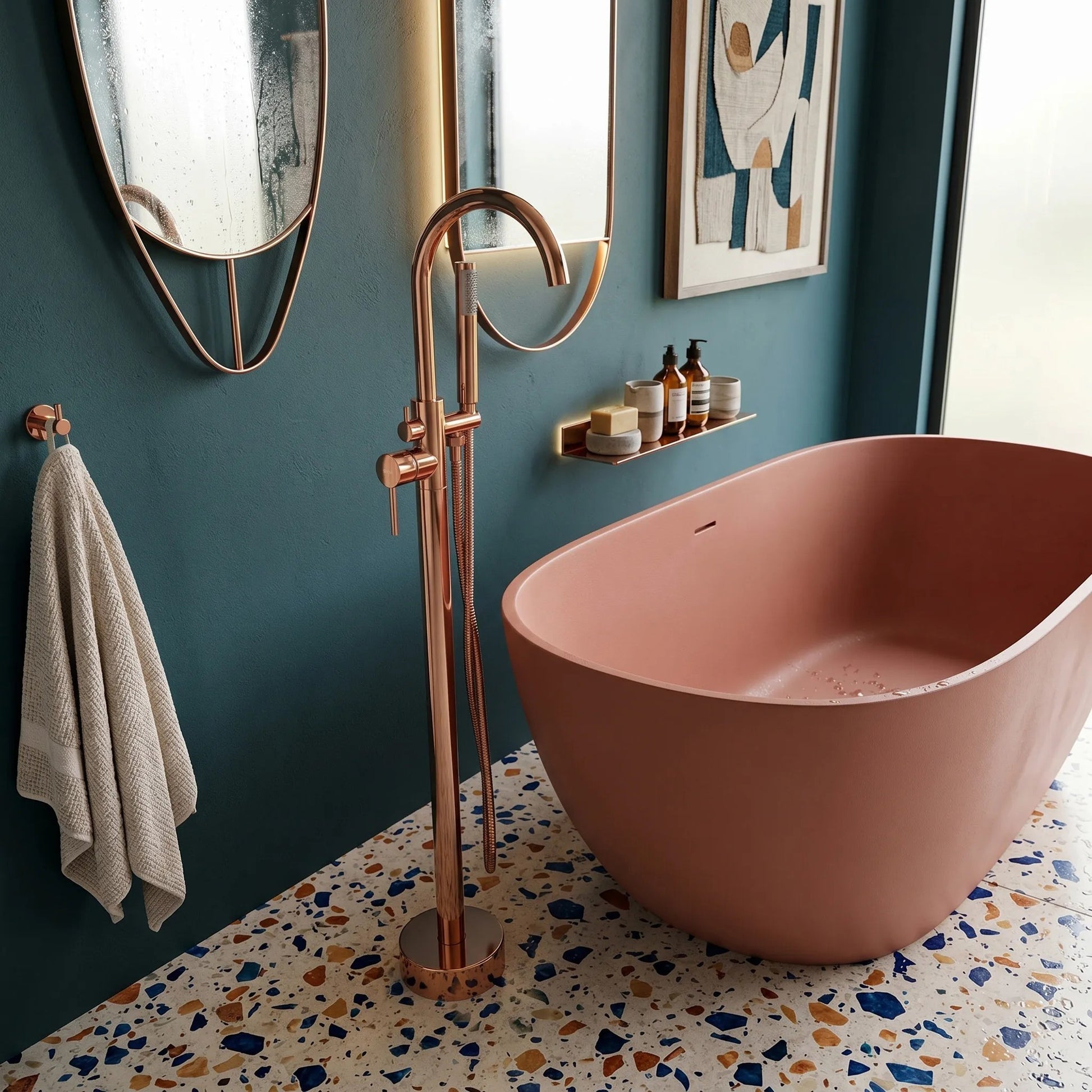 Freistehende Armatur Rea Lungo Copper  6
