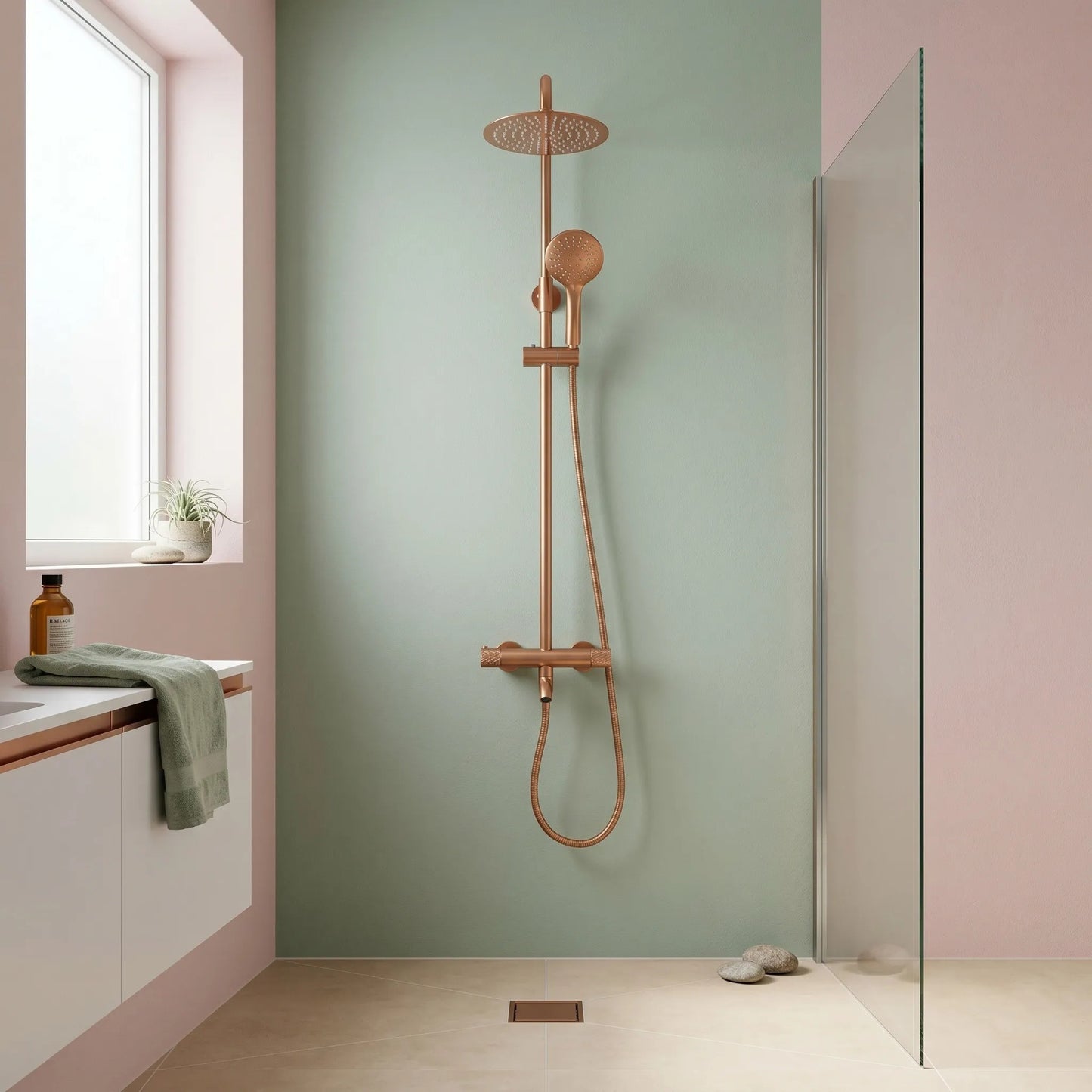 Thermostat Duschset Lungo Diamond Copper Brush  6