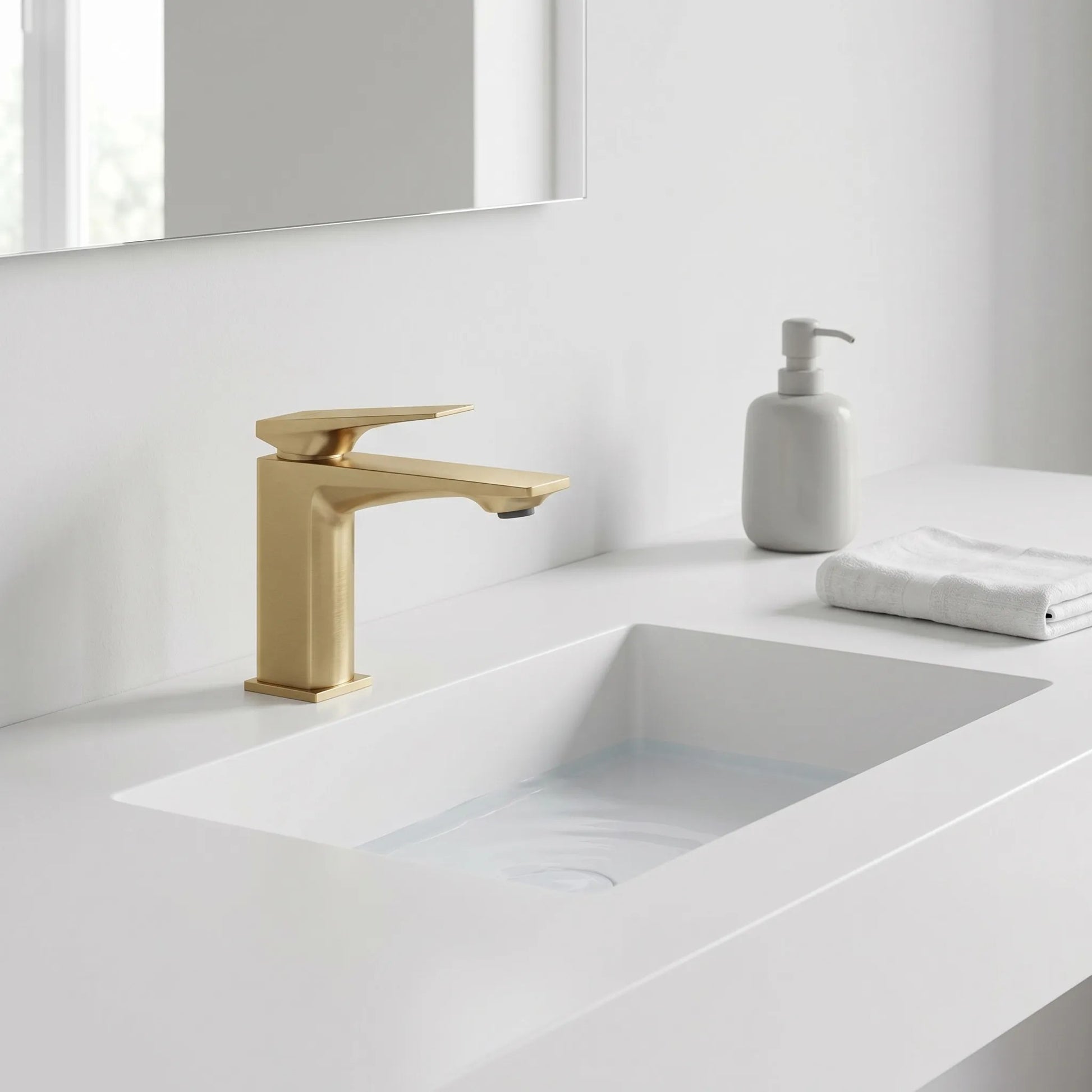 Waschbeckenarmatur PREMIUM Rea Prime Brush Gold Low  6