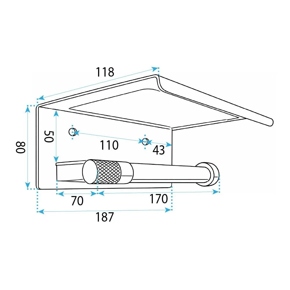 Toilettenpapierhalter mit Ablage 39105A ORI Titan  6