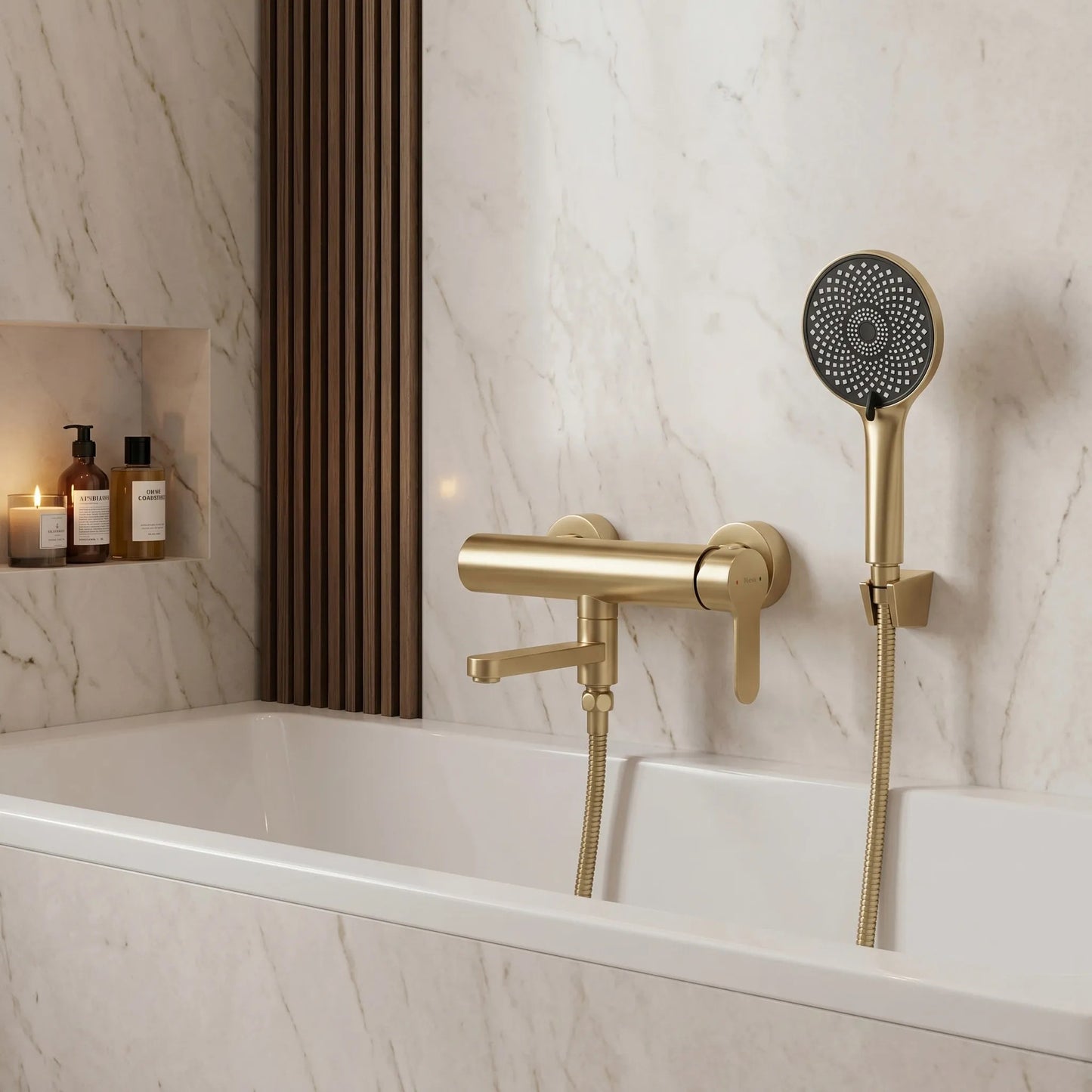 Wannenarmatur Rea Arcos Brushed Gold  6