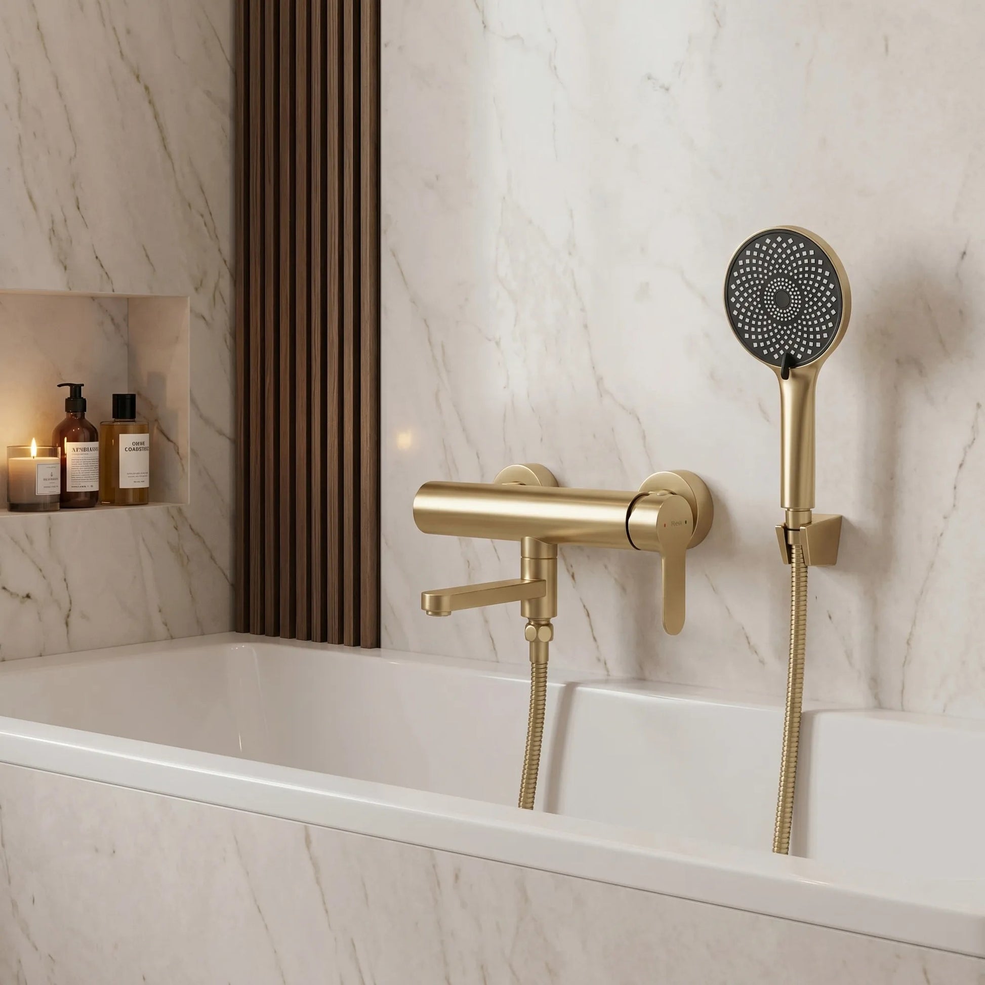 Wannenarmatur Rea Arcos Brushed Gold  6