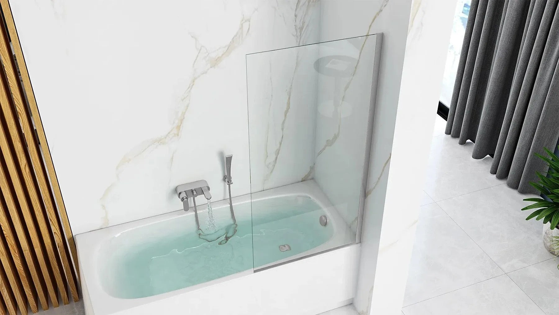 Badewanneaufsatz drehbar Rea Lagos 80 Chrome  6