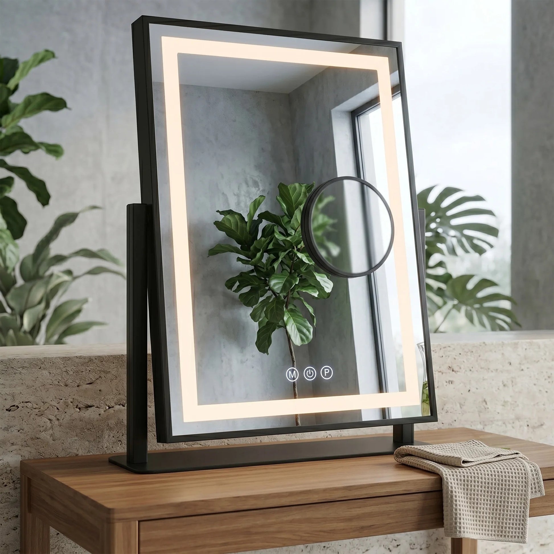 Spiegel LED LUMI Black 30x40cm  6