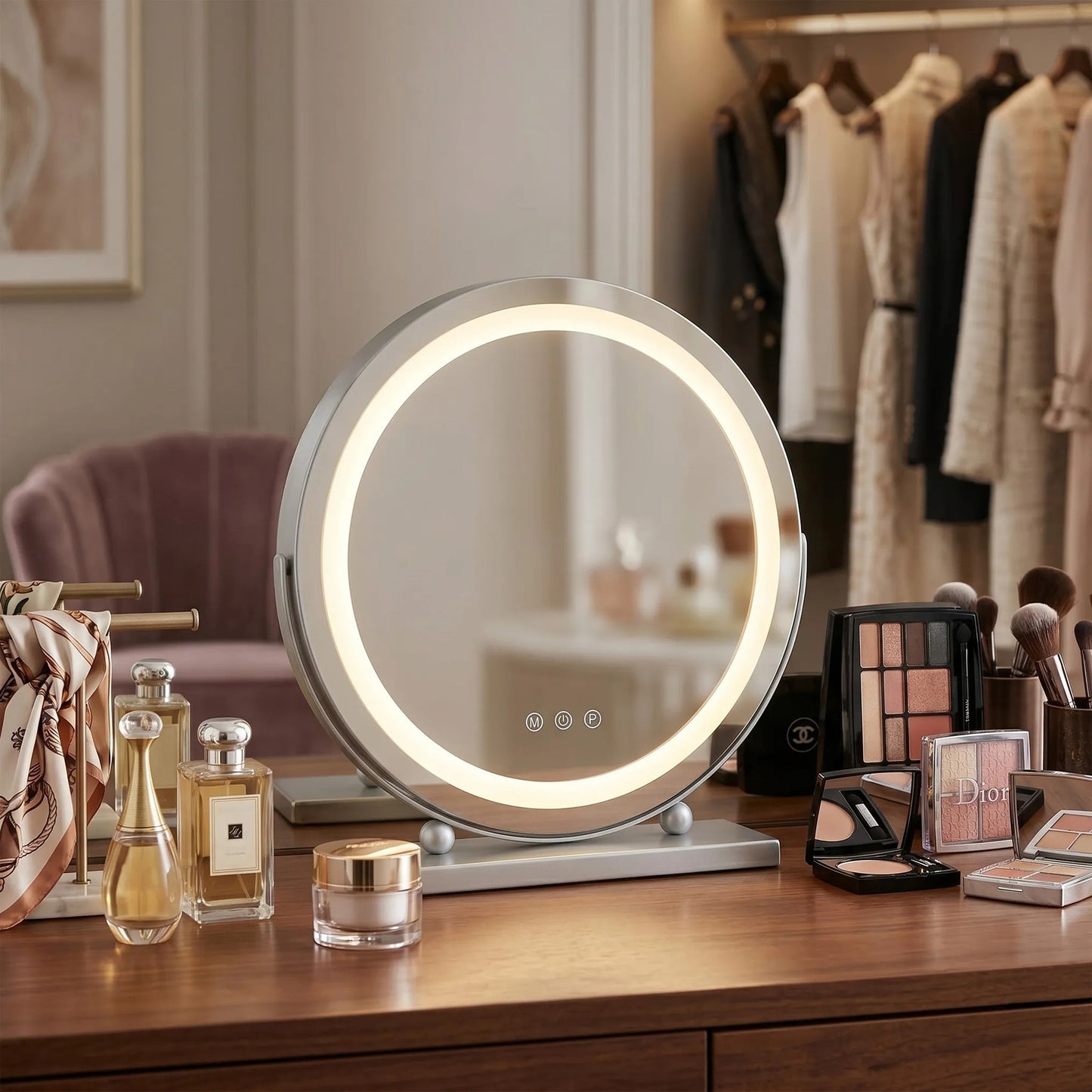 Spiegel LED MAKE-UP Chrome 40 cm  6