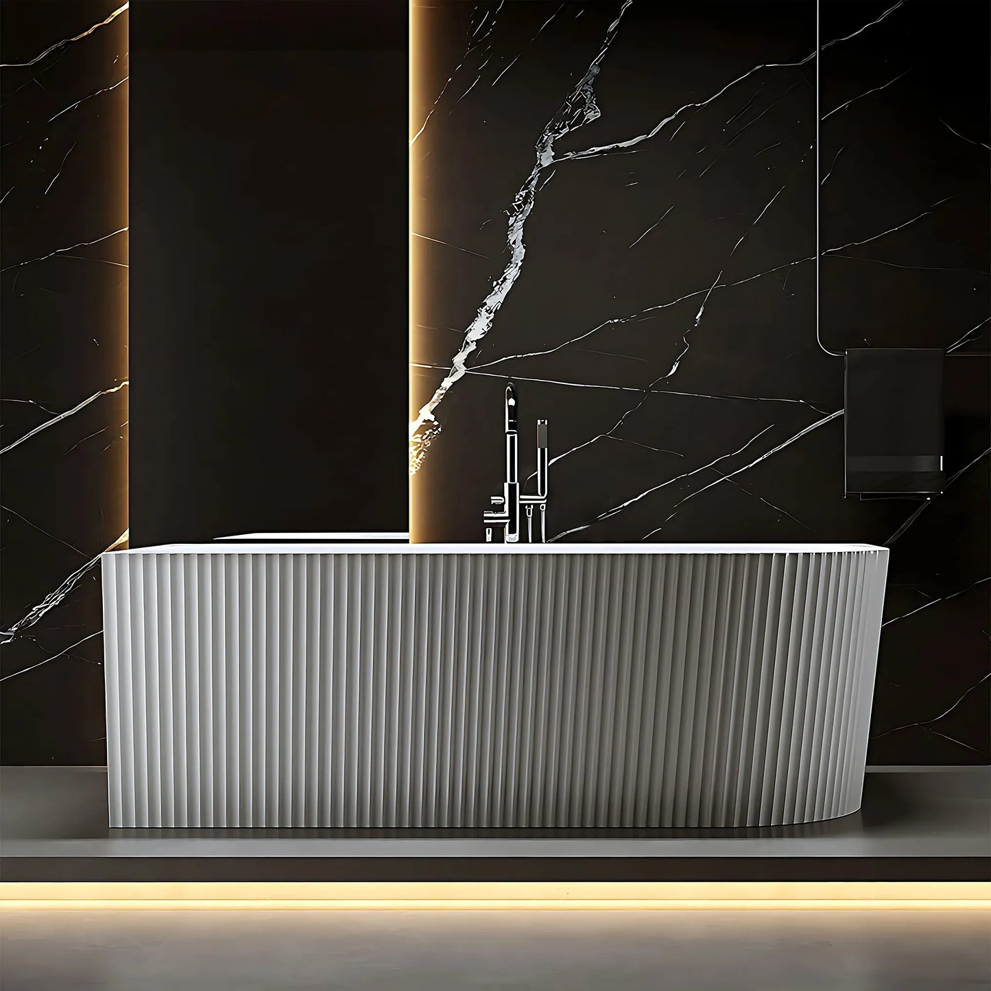 Acryl Eckbadewanne WENUS LEFT 170cm Gebürstete Kupfer Stöpselabdeckung 6