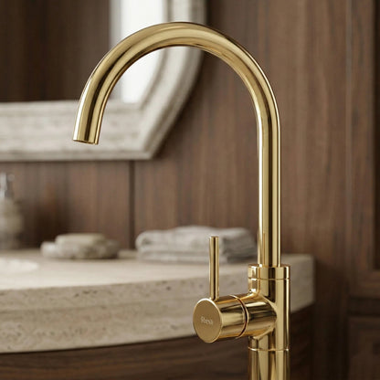Waschbeckenarmatur freistehend Rea Lungo Gold  6