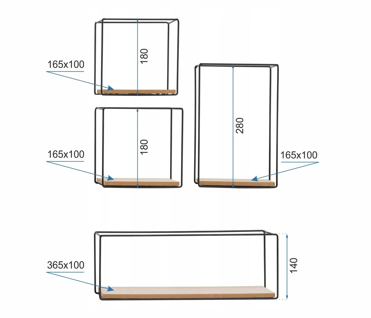 Wandregal Loft CFZL-TSF011 4 Stk. 6