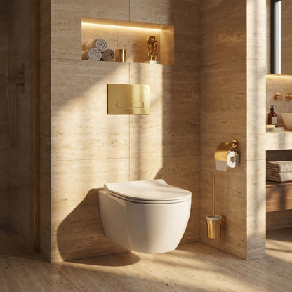 Unterputz-WC-Gestell Set Slim 024N Mit Gold HD Drückerplatte 6