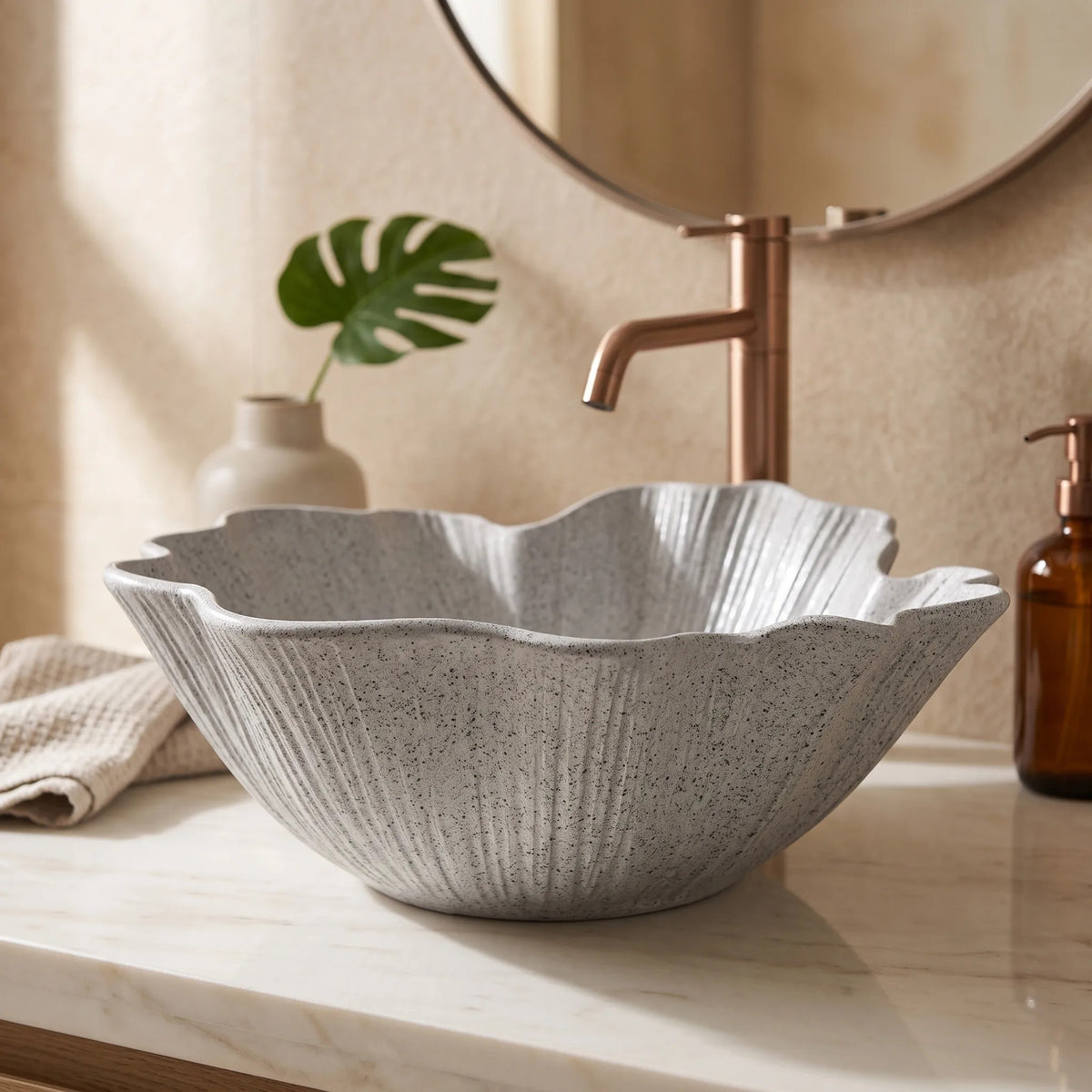 Aufsatzwaschbecken Rea Flower Grey 6