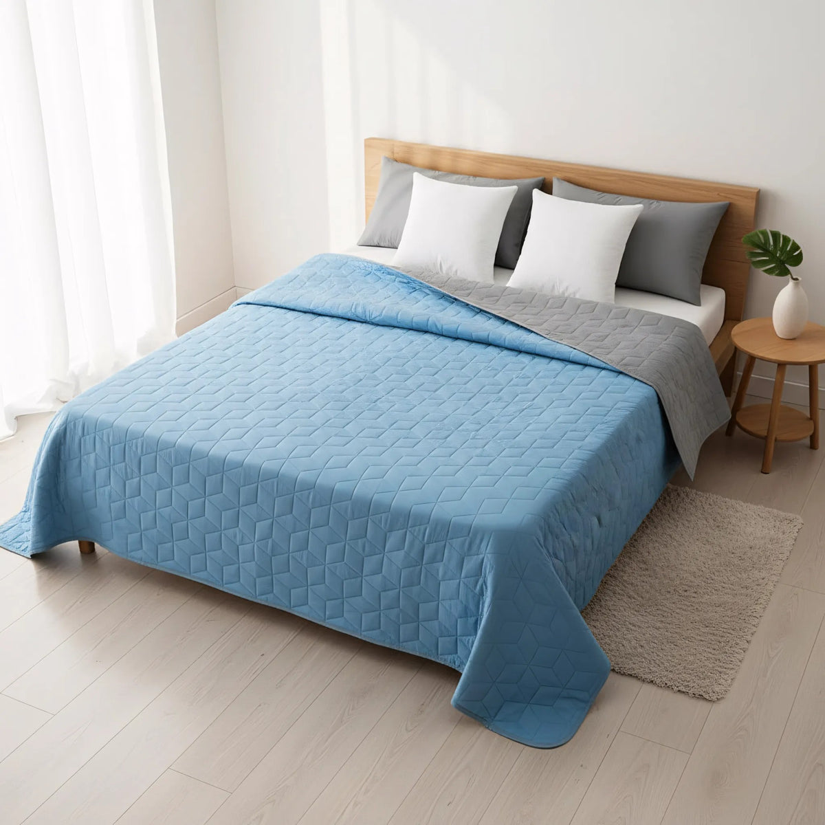 Tagesdecke Diamante L.Grey / Blue 220x240 6