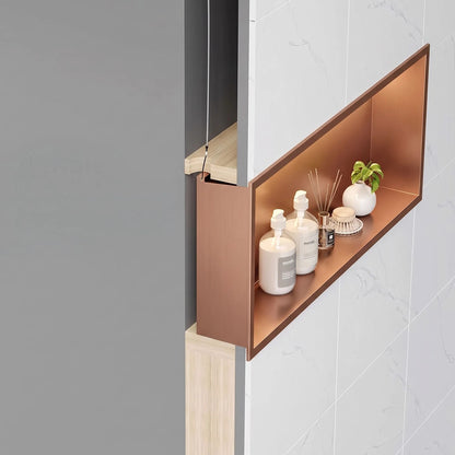 WANDEINBAU-BADEZIMMERREGAL LED 30x60 Brush Copper 6