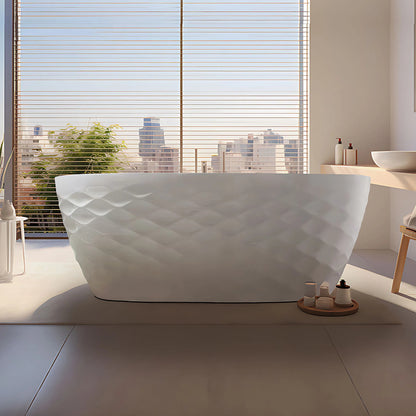 Freistehende Acrylbadewanne GAJA 170 Schwarze Stöpselabdeckung 6