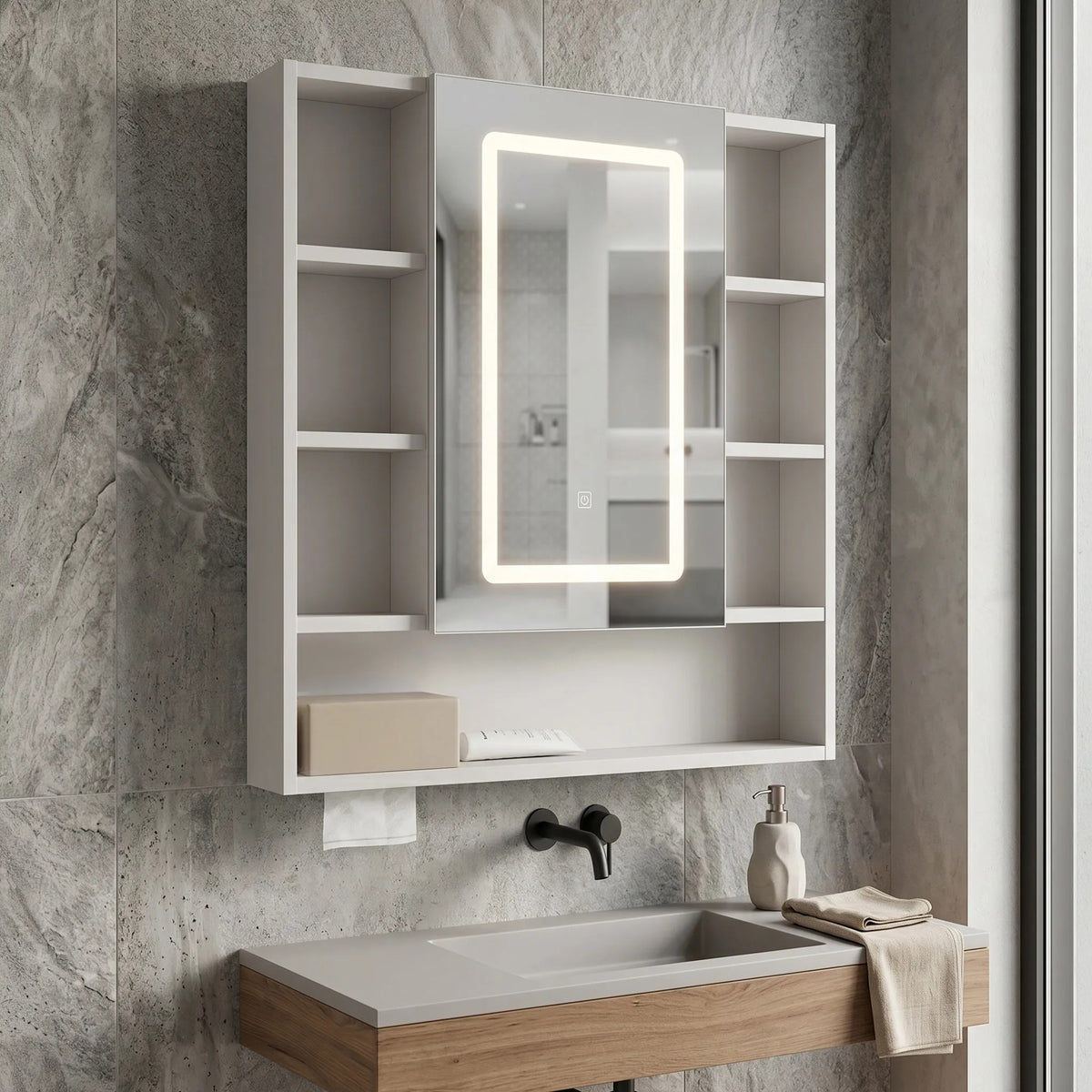 LED-Spiegelschrank Rea Luna 70x80cm 6