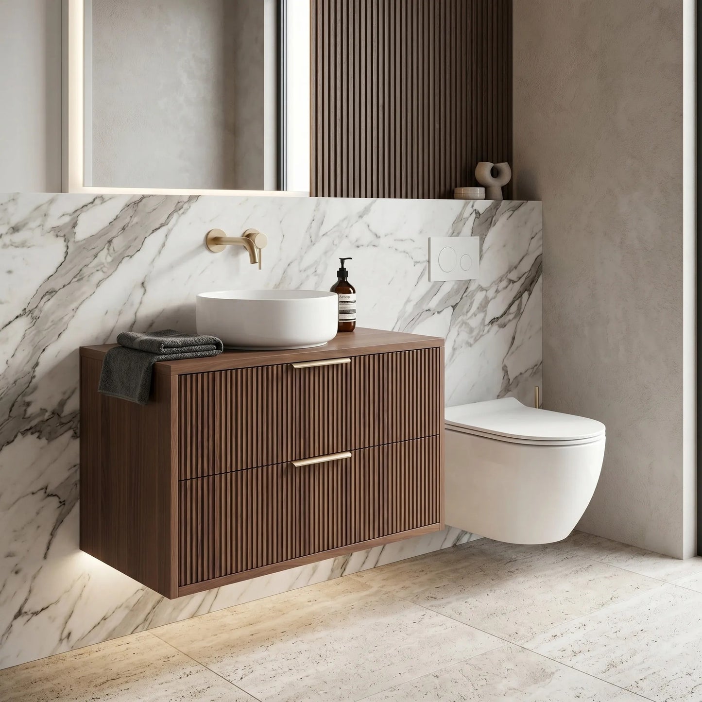 Waschtischunterschrank Rea Mono 80cm Brown  6
