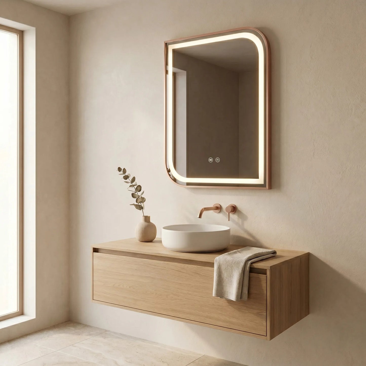 Spiegel LED ZONE 70x50 BRUSH ROSE GOLD  6