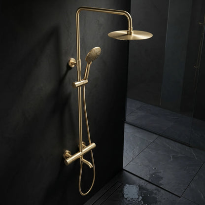 Thermostat Duschset Lungo Diamond Gold Brush  6