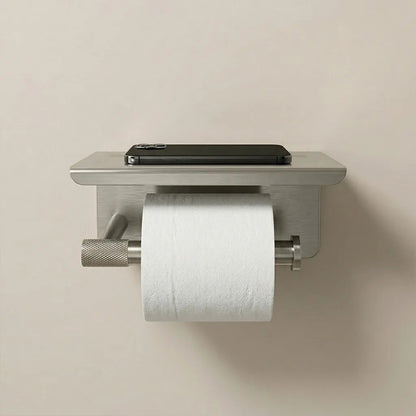 Toilettenpapierhalter mit Ablage 6613 Modern Nickel Brush  6