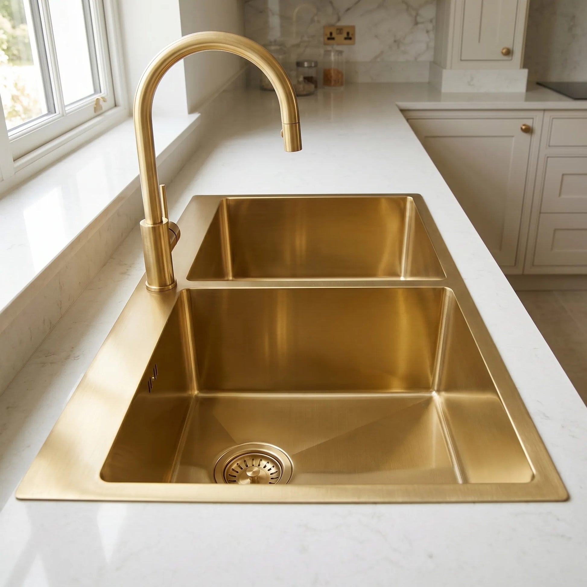 Edelstahlspüle Joel BRUSH GOLD ohne Küchenarmatur 6