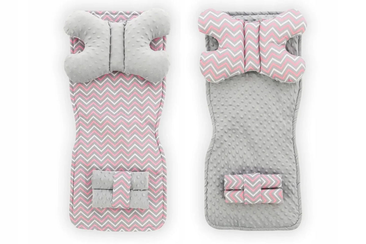 Kinderwagen Sitzeinlage 4in1 Pink/Grey ZigZag 6