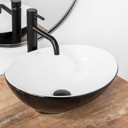 Aufsatzwaschbecken Rea Sofia White Black 2