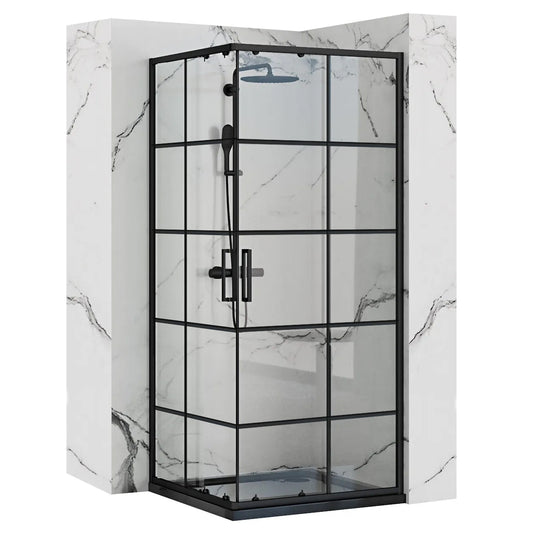 Duschkabine Rea Concept Black 90x90 mit Duschwanne Savoy 1