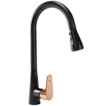 Küchearmatur Rea Mild black mat rose gold  1