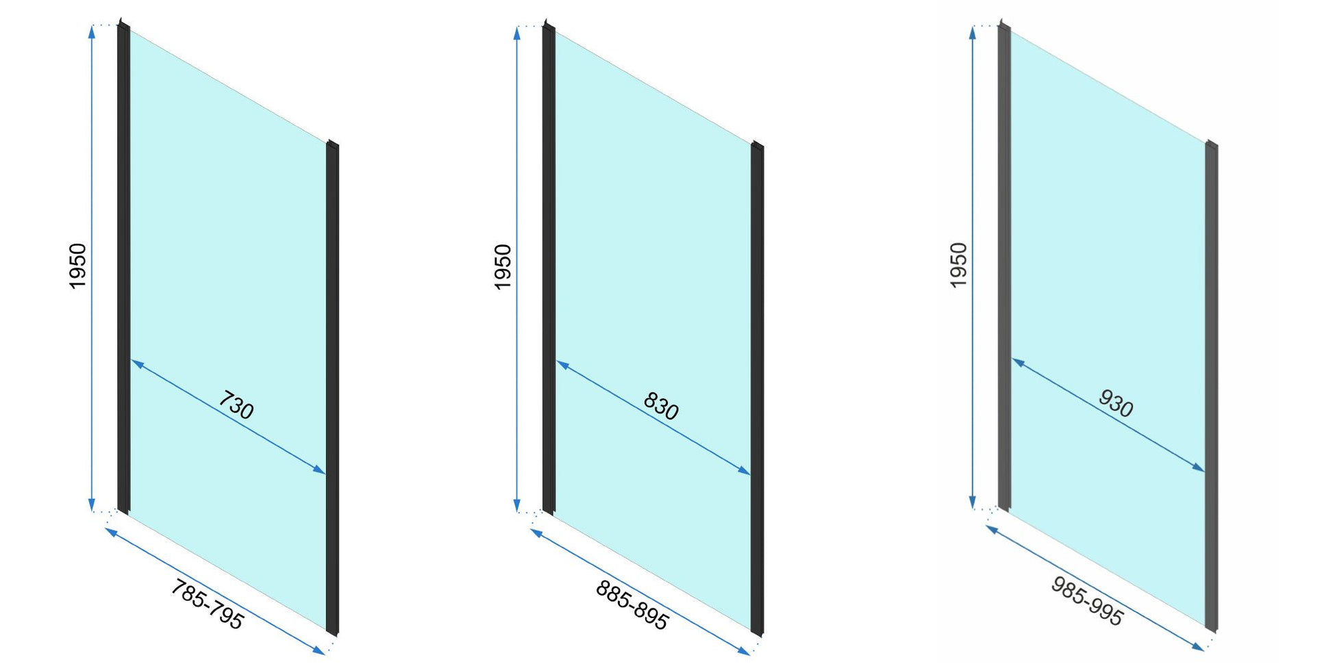 Duschkabine Rapid Fold Wandmontage 90 x 90 21