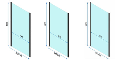 Duschkabine Rapid Fold Wandmontage 90 x 90 21