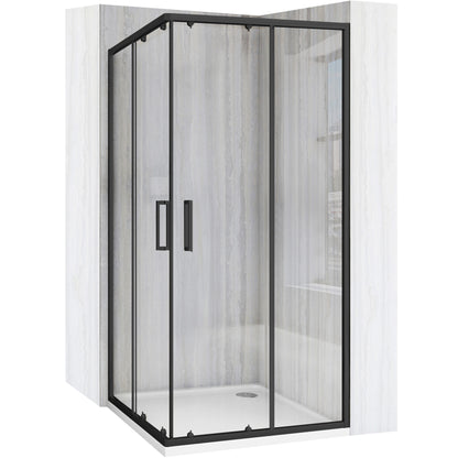Duschkabine Rea City  90x90 Black mit Duschwanne Savoy 1