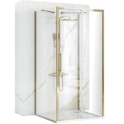 Duschkabine REA Rapid Slide Gold Wandmontage 150 x 100 1