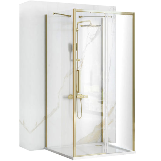 Duschkabine REA Rapid Slide Gold Wandmontage 150 x 100 1