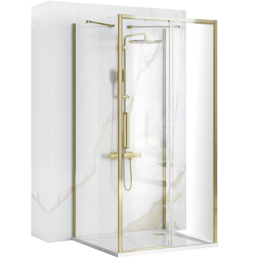 Duschkabine REA Rapid Slide Gold Wandmontage 120 x 90 1