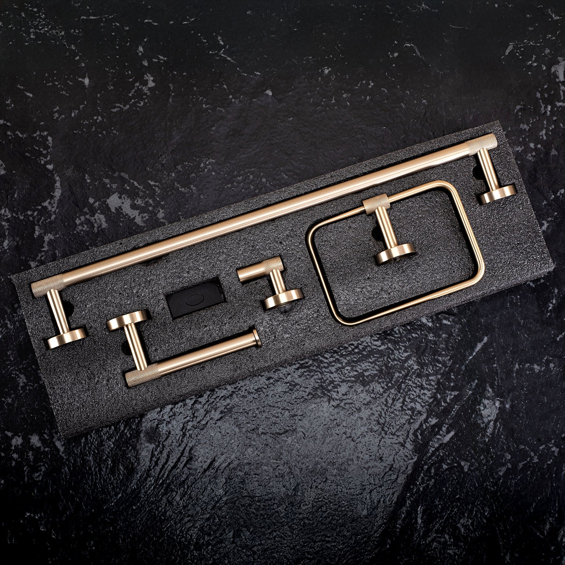 Badezimmer-accessoire-set Grid Brush Gold 4-teilig  7