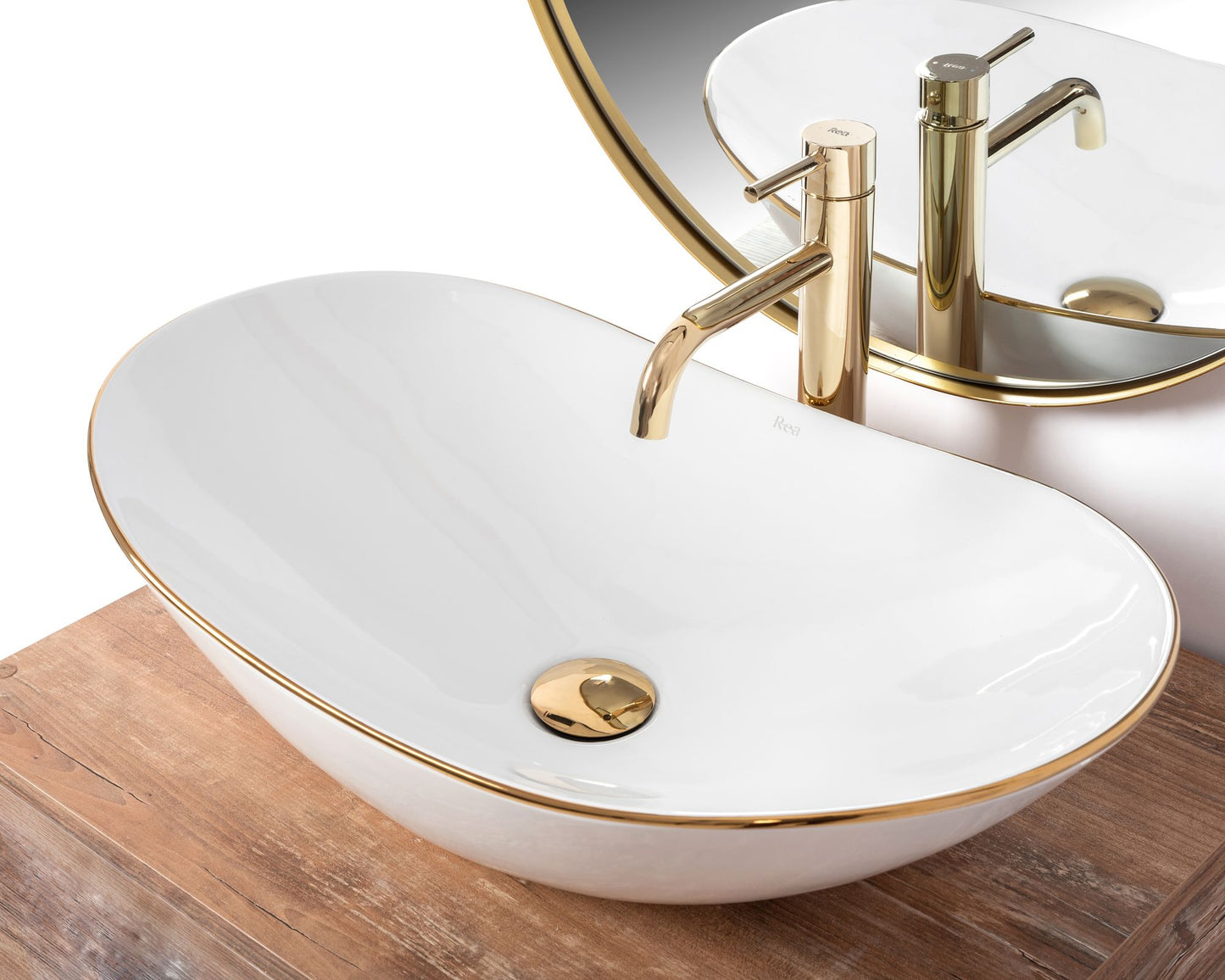 Aufsatzwaschbecken Rea Royal Gold Edge 5