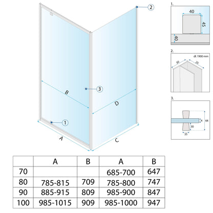 Duschkabine Rea Primo Swing 80x90 Chrome  8