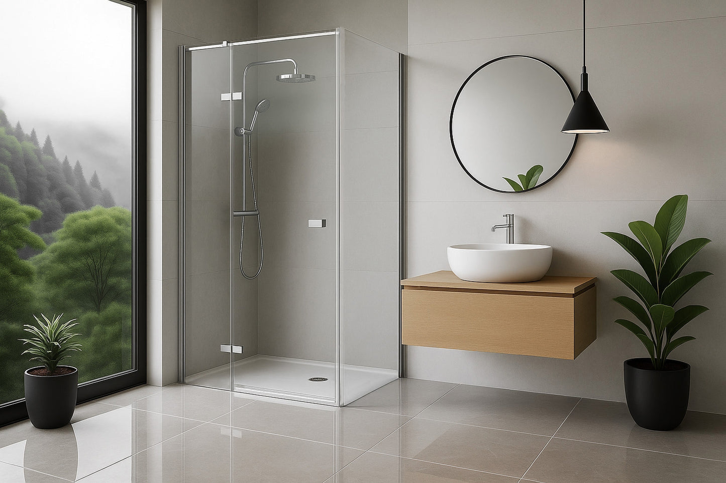 Duschkabine Rea Atlas 100x100 Chrome linke 2