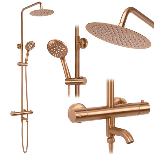Duschgarnitur mit Thermostat REA Lungo Copper Brush  1
