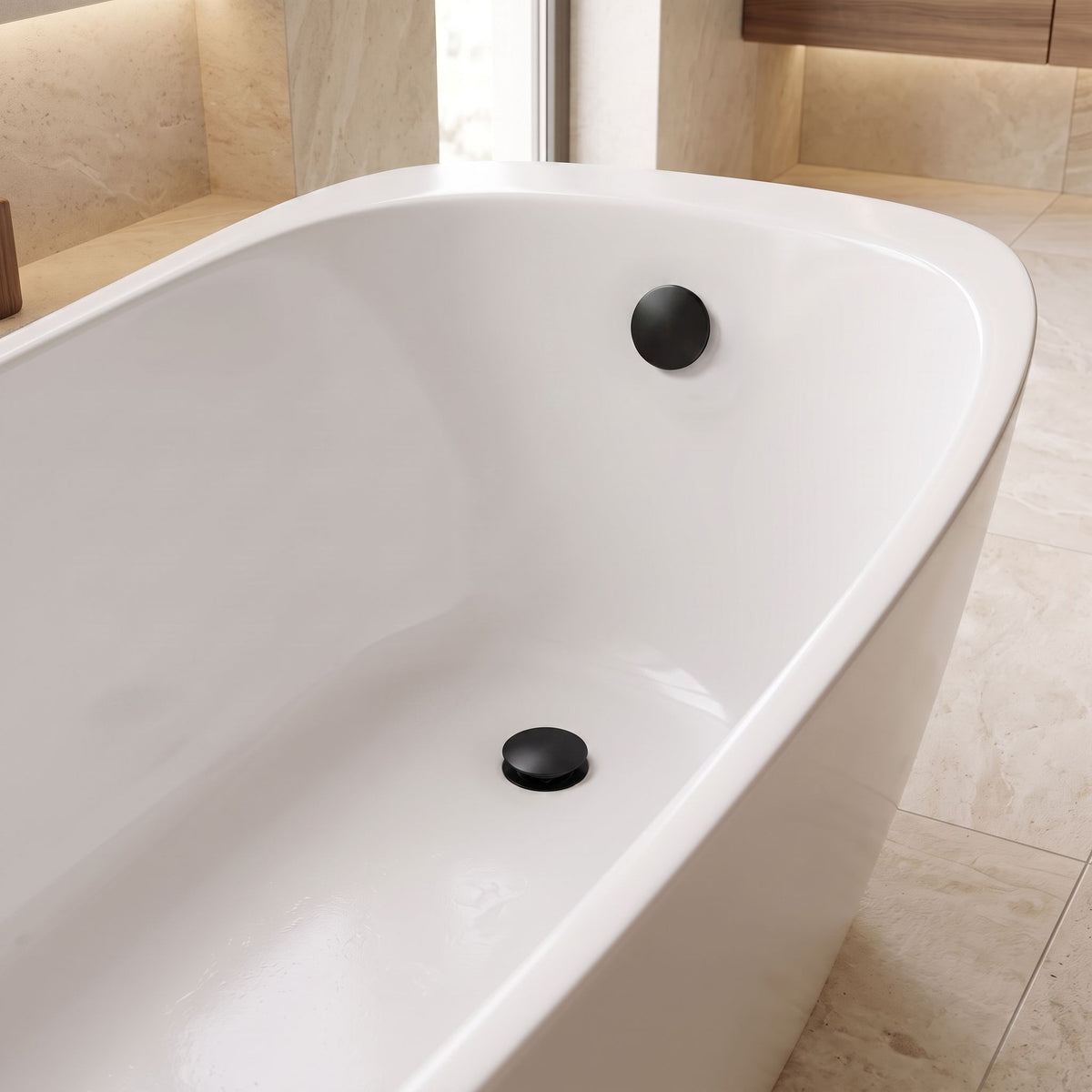 Badewannensiphon Rea Mit Klick-Klack-Ablaufventil Black 5