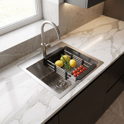 Stahlspüle Mit 3-teiligem Zubehörset REA Leo 40 Brush Nickel 8