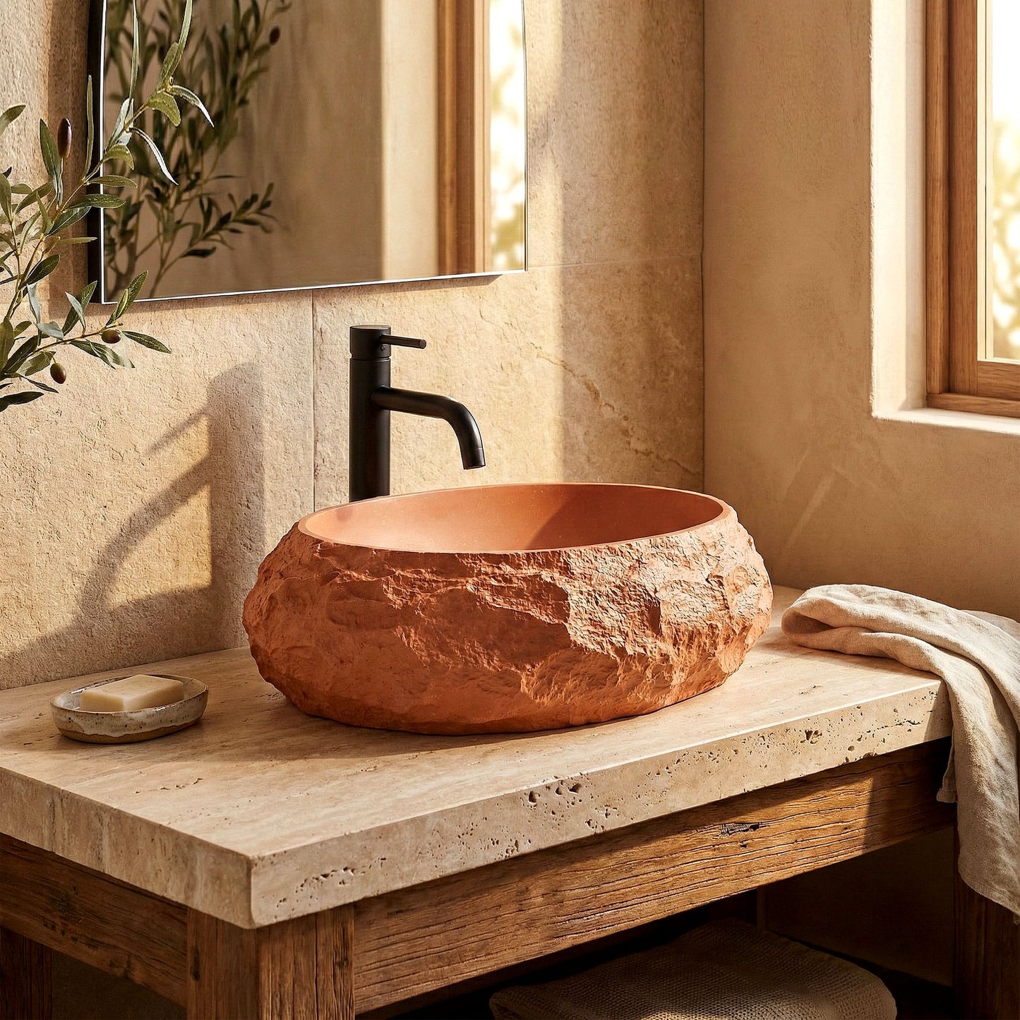 Aufsatzwaschbecken Rea Mika Terracotta  3