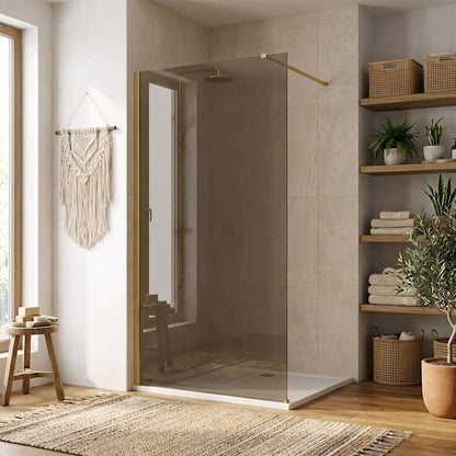 Duschwand Rea Flexi Brown / Brush Gold 80  3